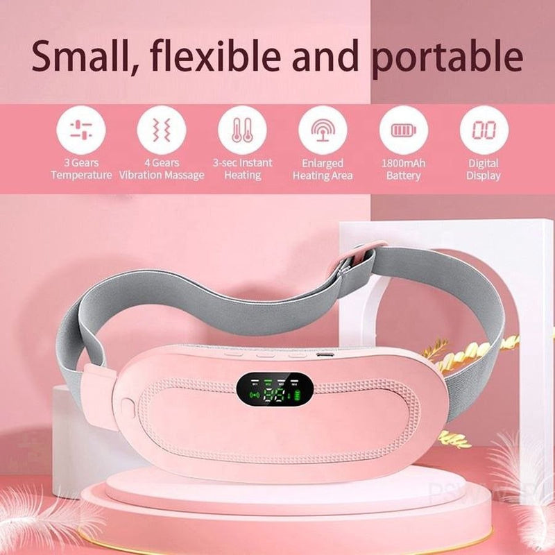 Cordless Period Cramp Relief Massager Belt With 3 Speed & 4 Crampfree Massage Modes | The Ultimate Heating Pad for Period Cramps (Cordless Heating Belt) A2