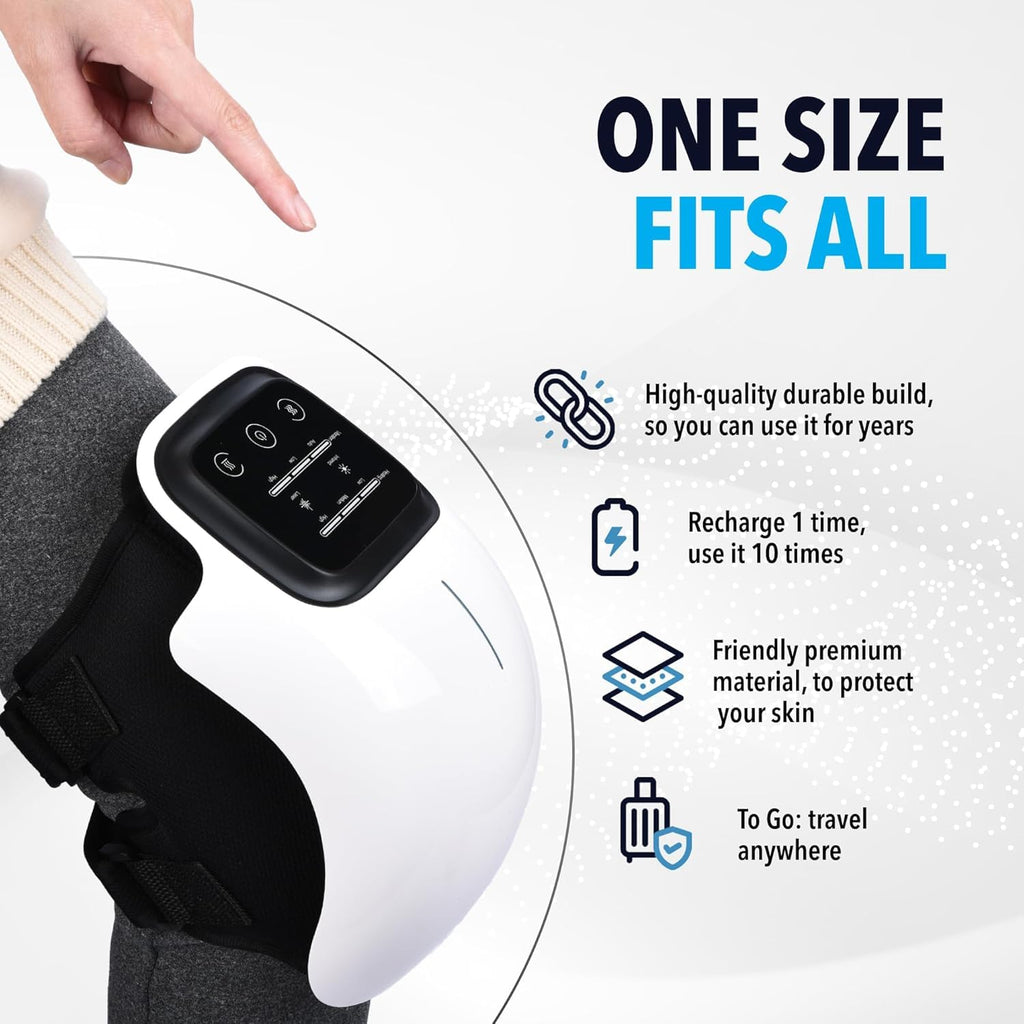 Smart Heated Knee Massager with Vibration & Adjustable Strap – Pain Relief Therapy Device