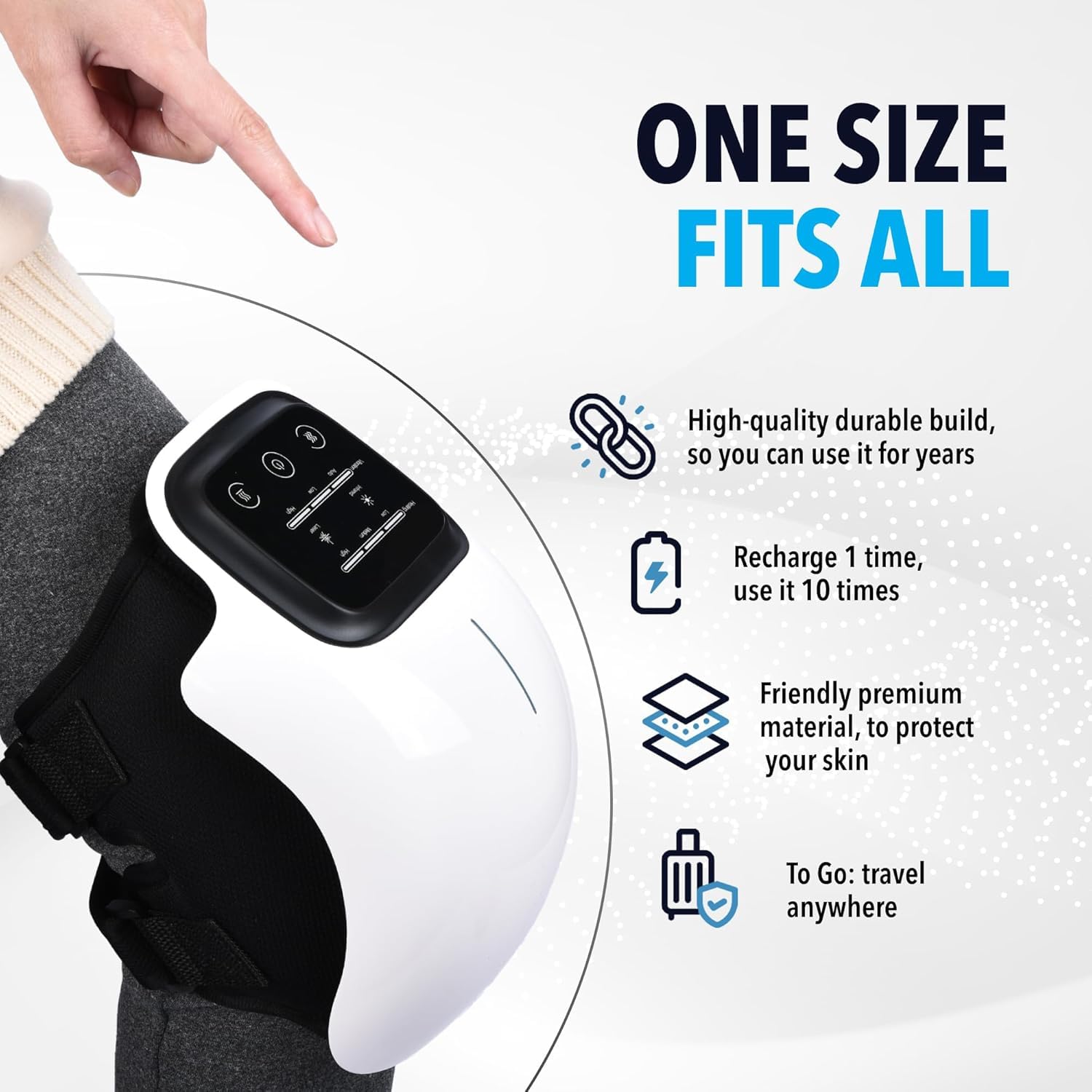 Smart Heated Knee Massager with Vibration & Adjustable Strap – Pain Relief Therapy Device