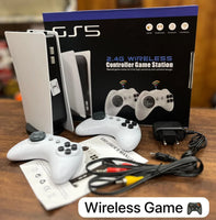 GF5 Style 2.4G Wireless Game Console with Dual Controllers – Plug & Play Retro Gaming Station
