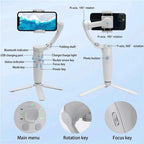 3-Axis Handheld Smartphone Gimbal Stabilizer with Tripod & Rechargeable Battery for Smooth Video Shooting