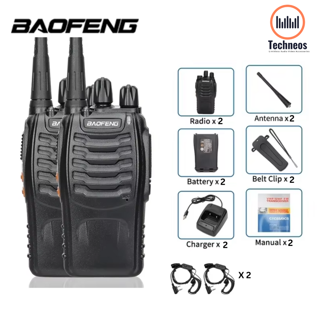 Baofeng BF-888S Two-Way Radio Set – High Power Walkie Talkie with Noise Reduction & Long Standby