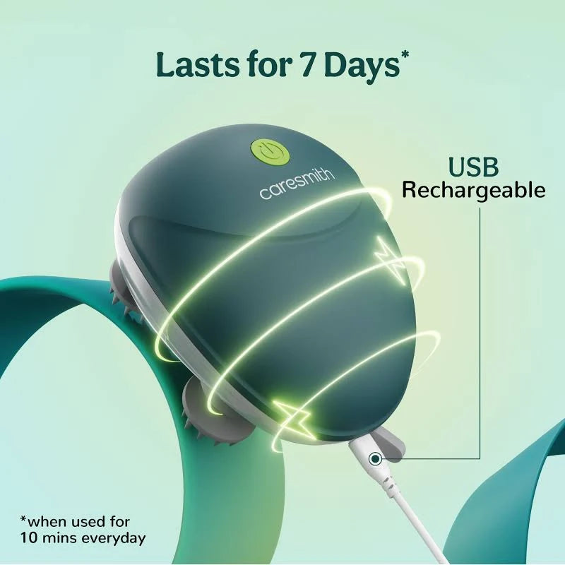 Cordless Electric Scalp Massager with 4 Deep-Kneading Nodes for Hair Growth & Relaxation