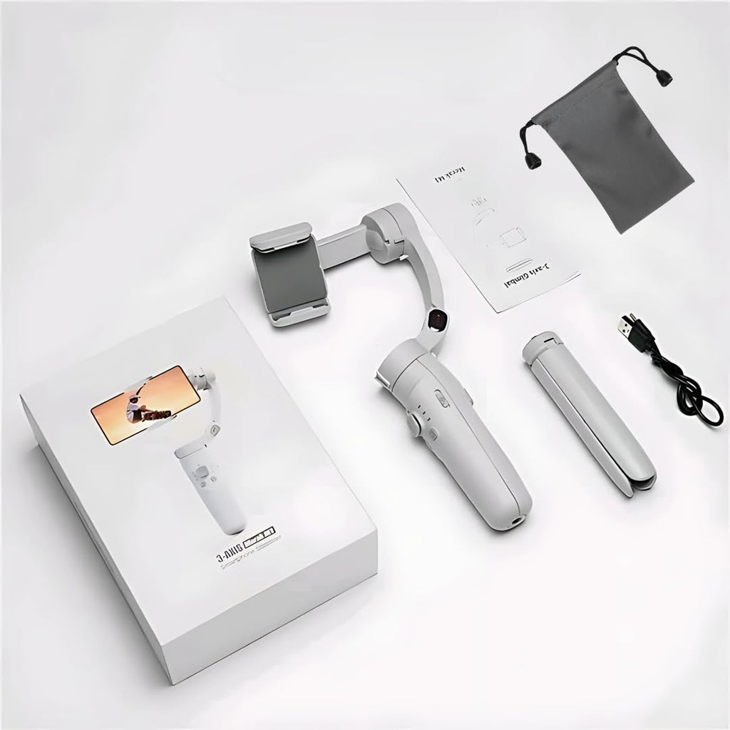 3-Axis Handheld Smartphone Gimbal Stabilizer with Tripod & Rechargeable Battery for Smooth Video Shooting