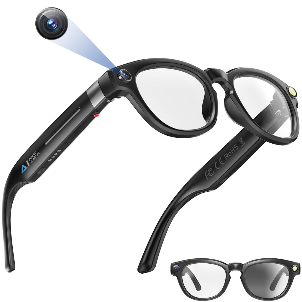 Q8 AI Smart Glasses – HD Camera, Music, Call Translation & Smart Audio Eyewear
