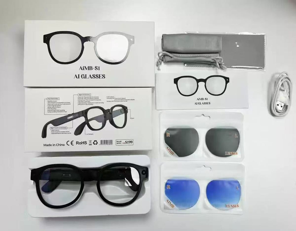 Q8 AI Smart Glasses – HD Camera, Music, Call Translation & Smart Audio Eyewear
