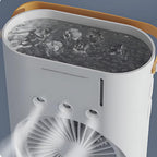 Portable Dual-Fan Air Cooler with RGB Lights & Remote Control – Smart Mini Cooling Fan for Home & Office